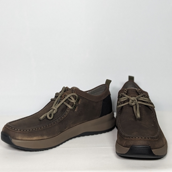 NEW Clarks Mens Wellman Leather Moc Oxford Dark Brown sz 13 - Picture 2 of 4